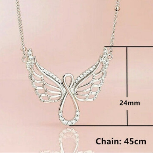 NEW 925 Sterling Silver Wings Necklace - Picture 3 of 6